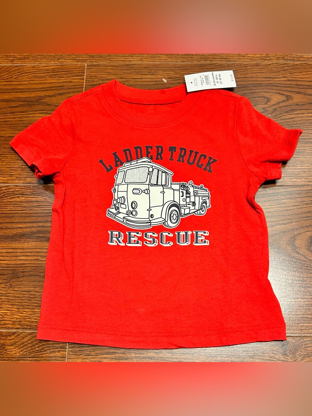 Baby GAP Red Kids 'Ladder Truck Rescue' Short Sleeve Tee 100% Cotton